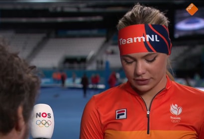 Jutta Leerdam liep boos weg na NOS-interview