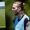 Wout Weghorst op de training van Oranje