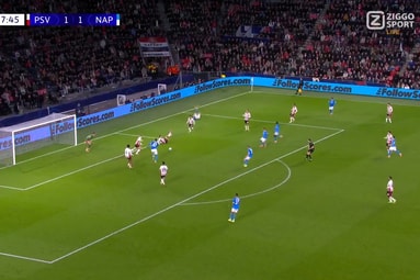 Wedstrijdbeeld PSV - Napoli