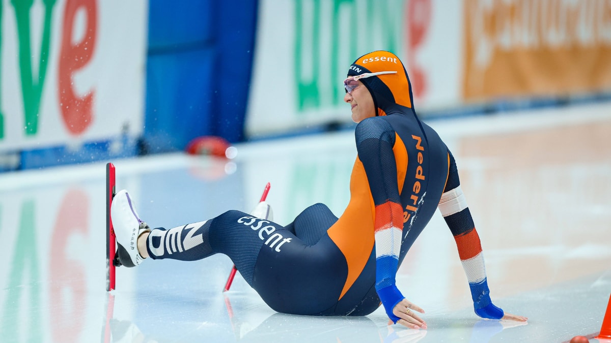 Angel Daleman gaat tegen de grond