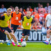 Het Nederlands elftal tijdens een training