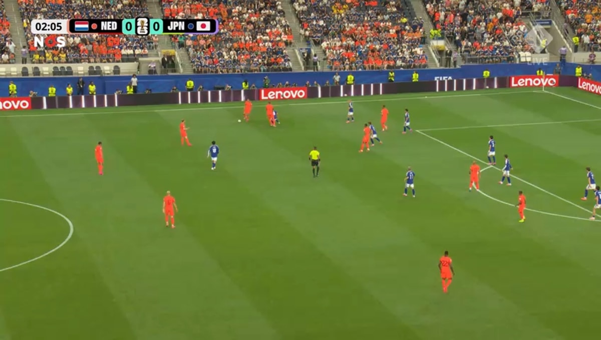 Wedstrijdbeeld Nederland - Japan