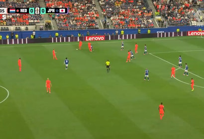 Wedstrijdbeeld Nederland - Japan
