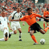 Patrick Kluivert in actie bij het Nederlands elftal