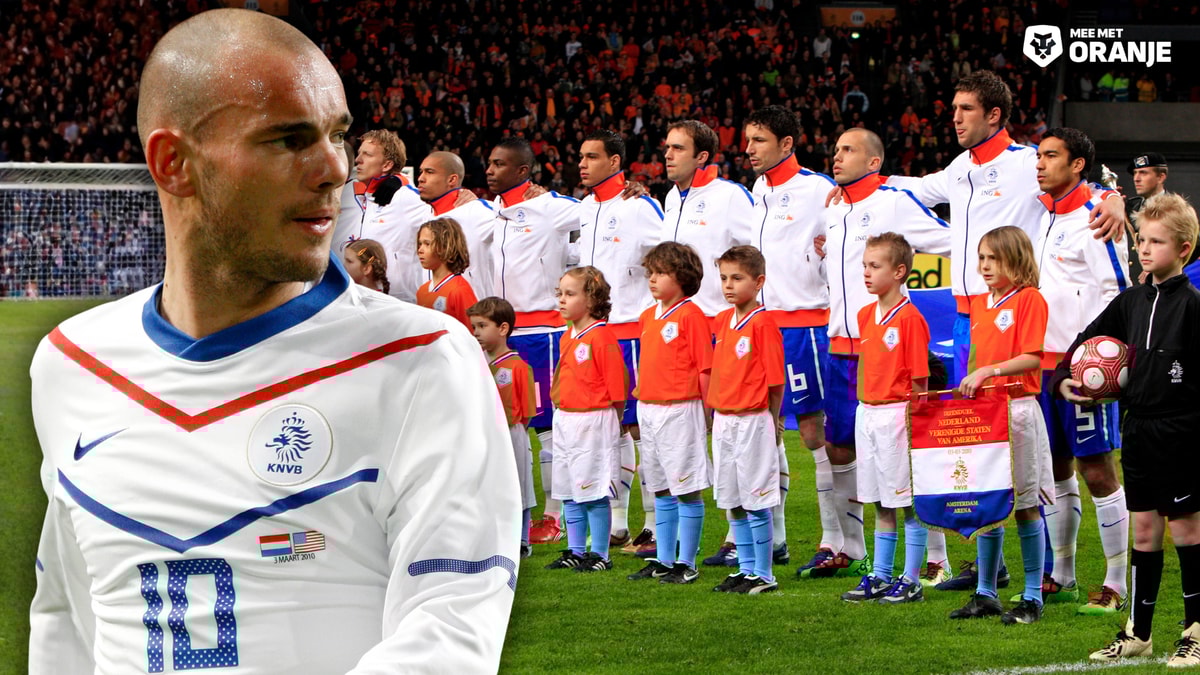 Oranje won op 3 maart 2010 met 2-1 van de Verenigde Staten