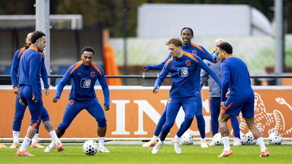 De training van het Nederlands elftal