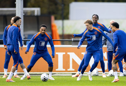 De training van het Nederlands elftal