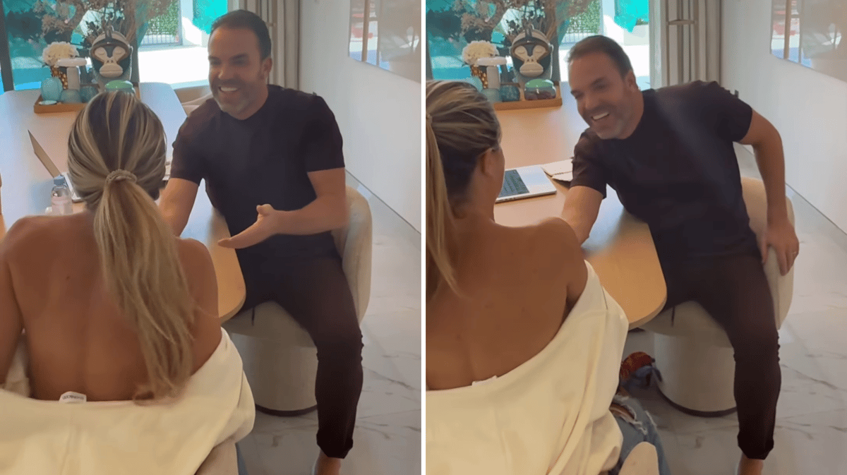 Vrouw Robert Doornbos toont blote borsten