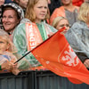 Oranjefans in de regen