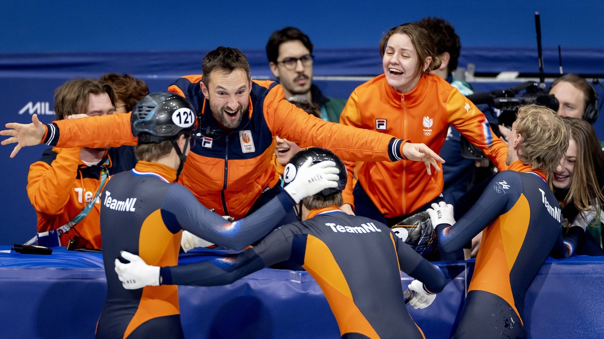 Niels Kerstholt viert een overwinning met TeamNL