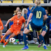 Sophie Proost in actie voor Oranje O19