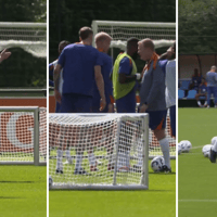 Wout Weghorst beklaagt zich op de training van het Nederlands elftal