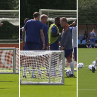 Wout Weghorst beklaagt zich op de training van het Nederlands elftal