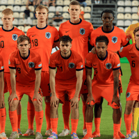 De opstelling van Oranje O19 op het EK tegen Duitsland
