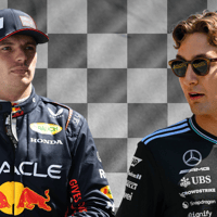 Max Verstappen en George Russell 