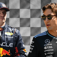 Max Verstappen en George Russell 