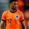 Denzel Dumfries in het shirt van het Nederlands elftal
