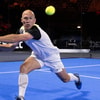 Arjen Robben tijdens een padel-wedstrijd