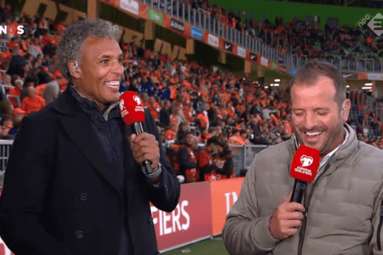 Pierre van Hooijdonk en Rafael van der Vaart bij de NOS