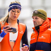 Jutta Leerdam met haar trainer Kosta Poltavets 