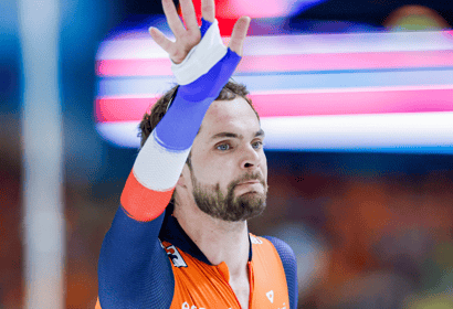 Chris Huizinga tijdens het EK Allround