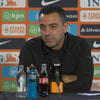 Xavi Hernández tijdens een persconferentie