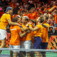 Vreugde bij Nederland na de uitschakeling van Spanje