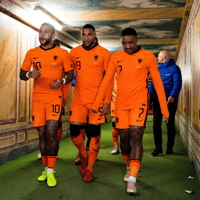 Memphis Depay, Arnaut Danjuma en Steven Bergwijn in het Nederlands elftal