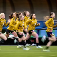 De Oranje Leeuwinnen tijdens de training 