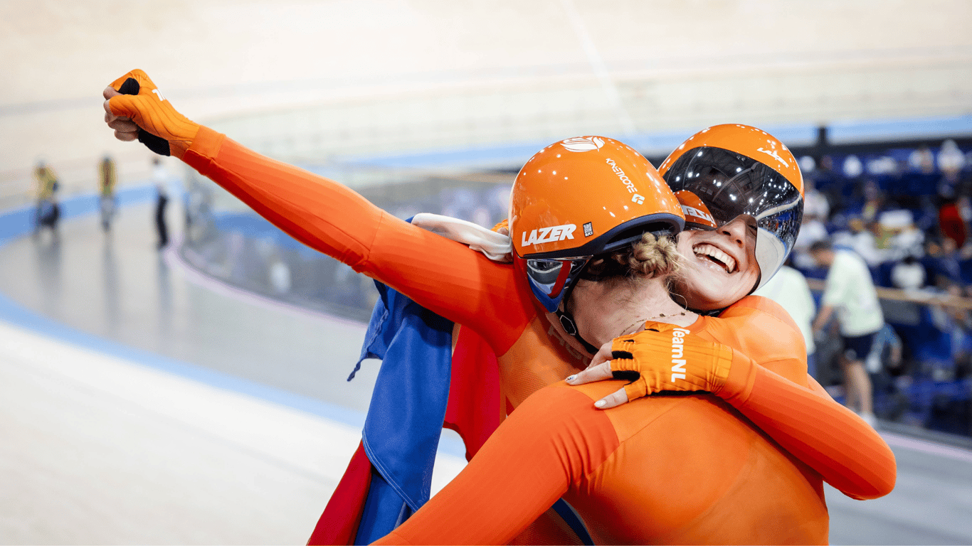 Lisa van Belle, Maike van der Duin, brons, baanwielrennen, Olympische Spelen, Parijs2024, TeamNL