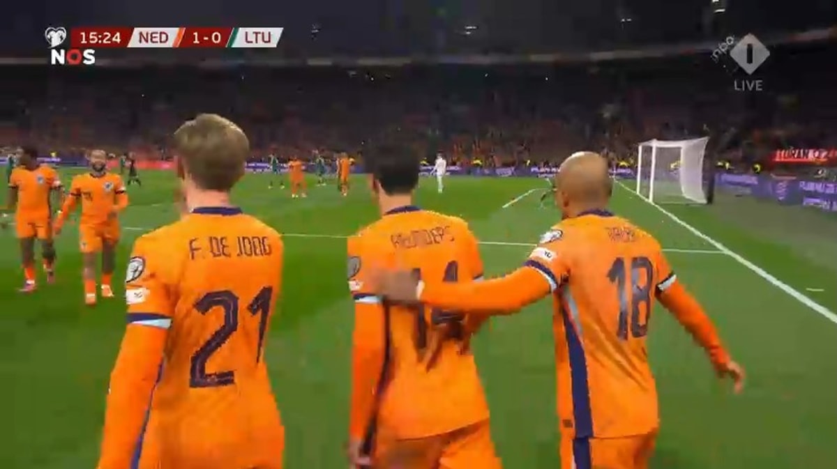 Wedstrijdbeeld Nederland - Litouwen