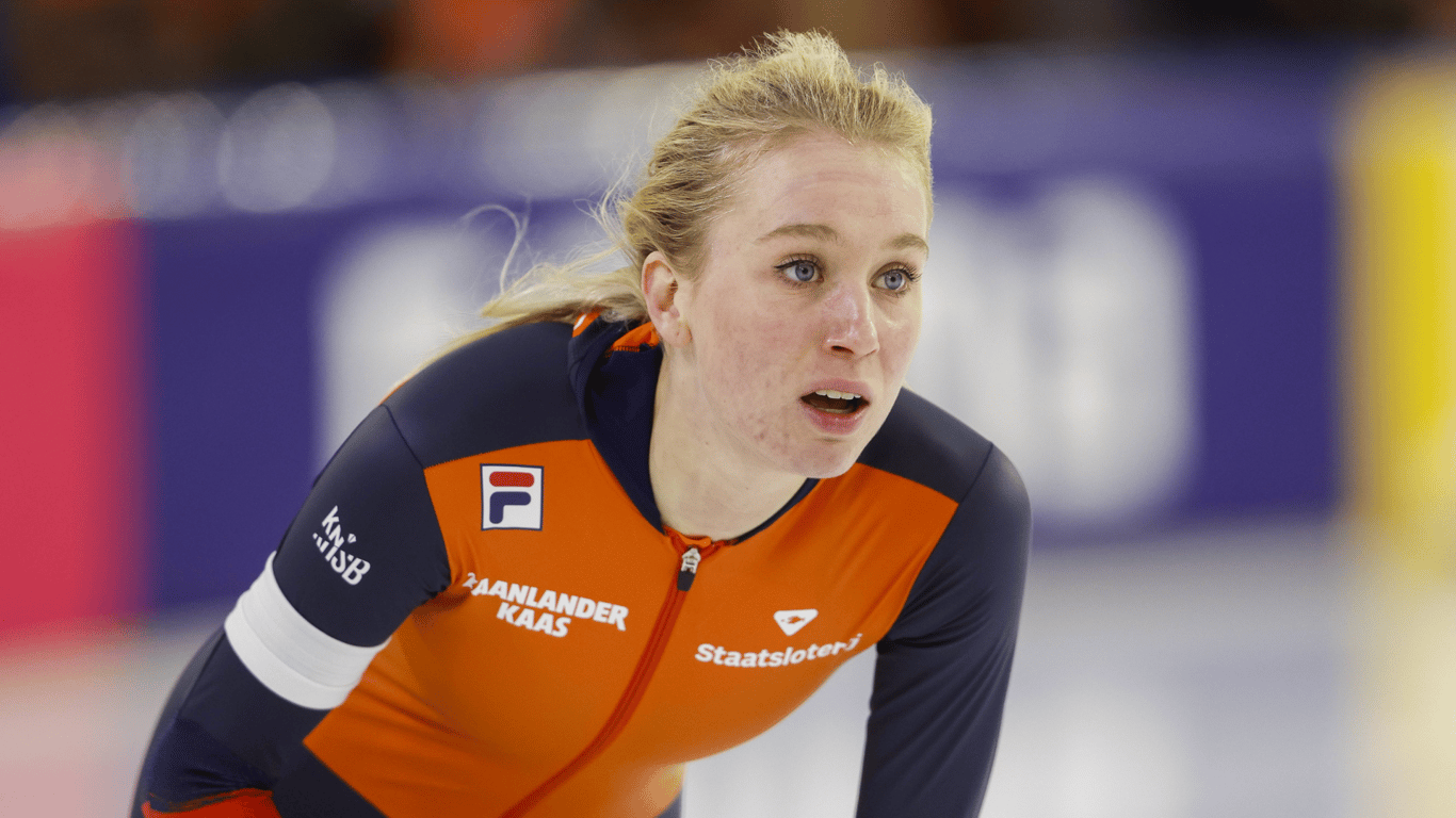 Schaatsster Merel Conijn tijdens het EK Allround