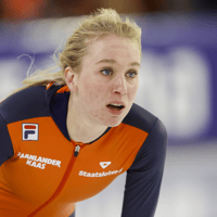 Schaatsster Merel Conijn tijdens het EK Allround