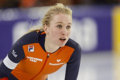 Schaatsster Merel Conijn tijdens het EK Allround