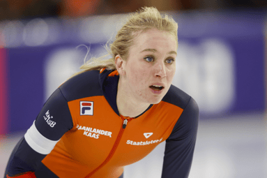 Schaatsster Merel Conijn tijdens het EK Allround