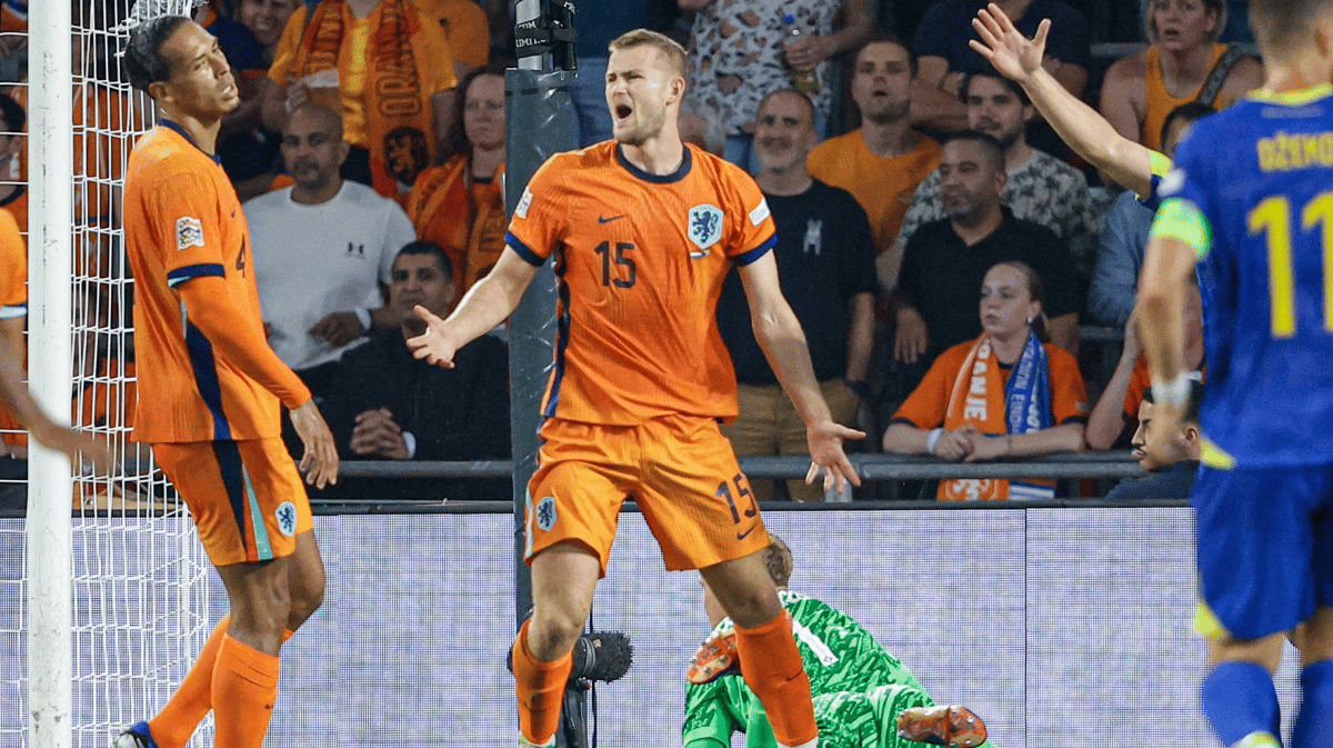 Matthijs de Ligt in actie voor het Nederlands elftal