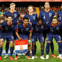 De opstelling van het Nederlands elftal tijdens de tweede kwartfinale van de Nations League tegen Spanje