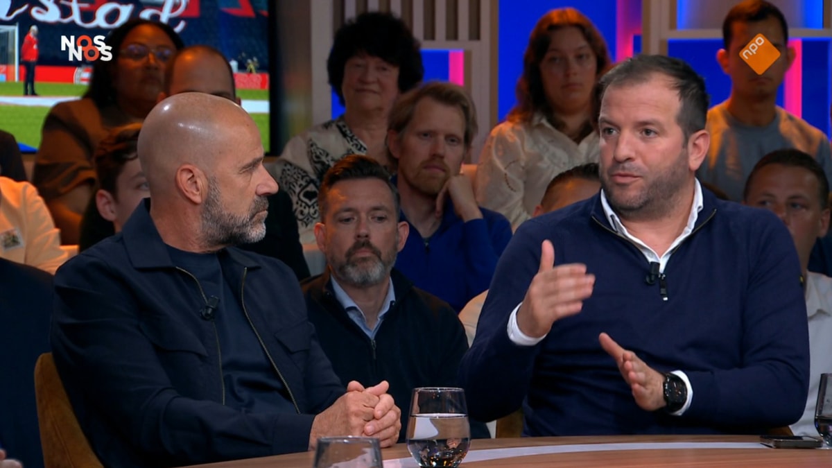 Rafael van der Vaart en Peter Bosz bij Studio Voetbal