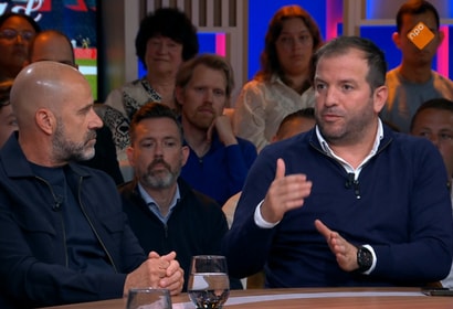 Rafael van der Vaart en Peter Bosz bij Studio Voetbal
