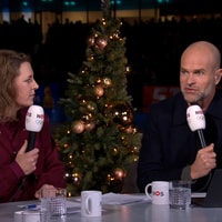  Ireen Wüst en Erben Wennemars in de studio van de NOS