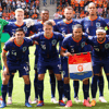 Het Nederlands elftal voorafgaand aan de EK-wedstrijd tegen Polen