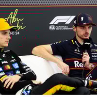 Max Verstappen tijdens de persconferentie