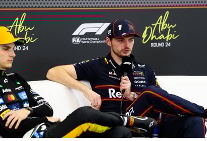 Max Verstappen tijdens de persconferentie