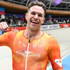Harrie Lavreysen viert zijn overwinning