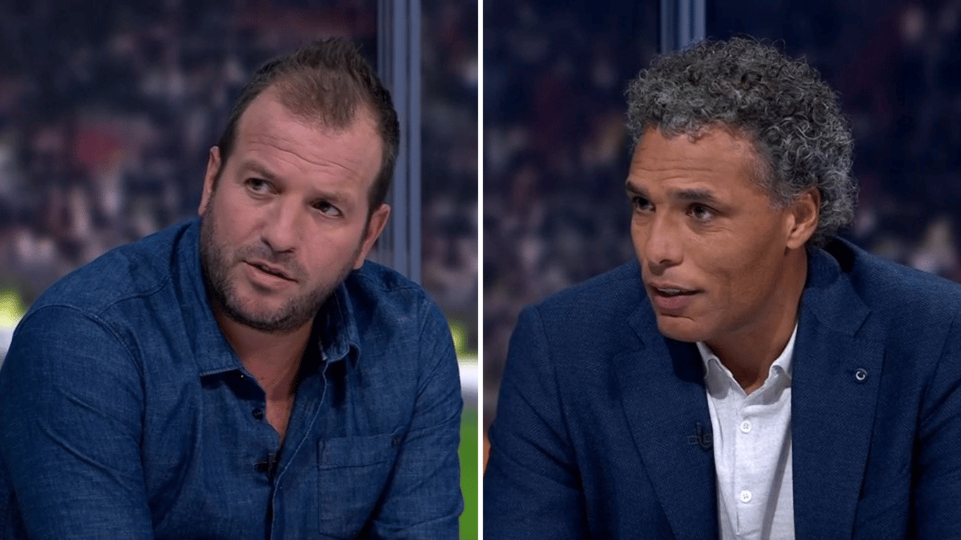 Rafael van der Vaart en Pierre van Hooijdonk bij de NOS