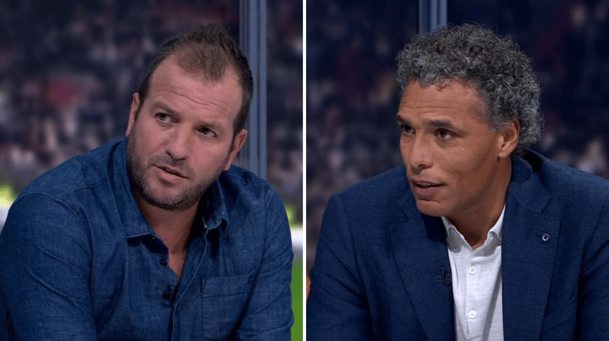 Rafael van der Vaart en Pierre van Hooijdonk bij de NOS