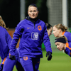 De Oranje Leeuwinnen tijdens de training 