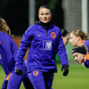 De Oranje Leeuwinnen tijdens de training 