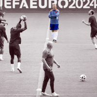 Het Nederlands elftal op een training in Wolfsburg