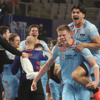 Nederland viert de overwinning op Qatar